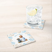 少年だ | ベビーとダックシュント子犬の赤ちゃんシャワー スクエアペーパーコースター (インサイチュ)