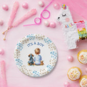 少年だ | ベビーとダックシュント子犬の赤ちゃんシャワー ペーパープレート (パーティー)