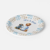 少年だ | ベビーとダックシュント子犬の赤ちゃんシャワー ペーパープレート (アングル)