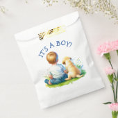 少年だ |ベビーと彼の犬の赤ちゃんシャワー フェイバーバッグ (封をした状態)