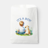 少年だ |ベビーと彼の犬の赤ちゃんシャワー フェイバーバッグ (正面)