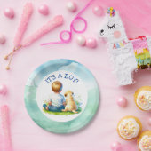 少年だ |ベビーと彼の犬の赤ちゃんシャワー ペーパープレート (パーティー)