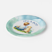 少年だ |ベビーと彼の犬の赤ちゃんシャワー ペーパープレート (アングル)