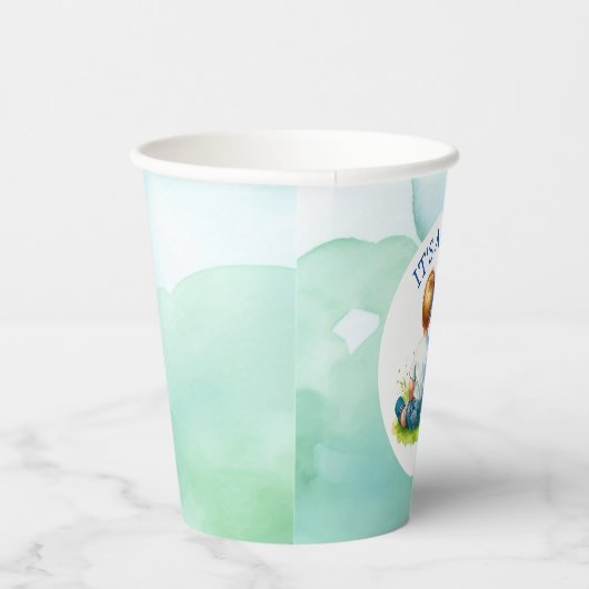 少年だ |ベビーと彼の犬の赤ちゃんシャワー 紙コップ (右)