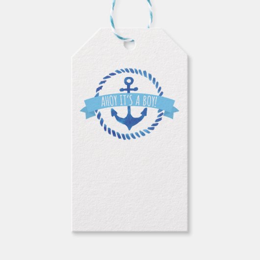 少年だ！ベビーシャワーメッセージカード ギフトタグ (正面)