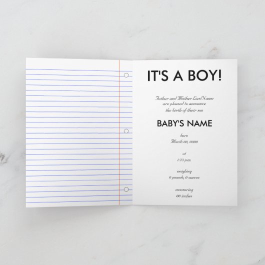 少年だ 案内状 (内部)