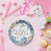 少年だ！水彩海中赤ちゃんシャワー ペーパープレート (パーティー)