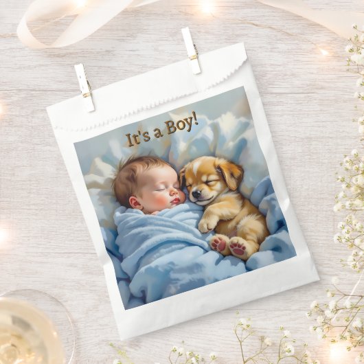 少年だ | 赤ちゃんシャワーありがとう フェイバーバッグ (クリップ留めされた状態)