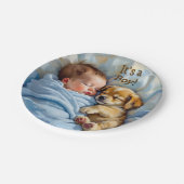 少年だ | 赤ちゃんシャワー ペーパープレート (アングル)