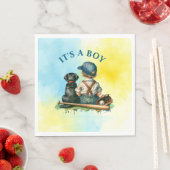 少年だ | 野球をテーマにした赤ちゃんシャワー スタンダードランチョンナプキン (インサイチュ)