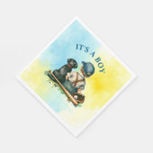 少年だ | 野球をテーマにした赤ちゃんシャワー スタンダードランチョンナプキン (角)