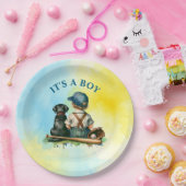 少年だ | 野球をテーマにした赤ちゃんシャワー ペーパープレート (パーティー)