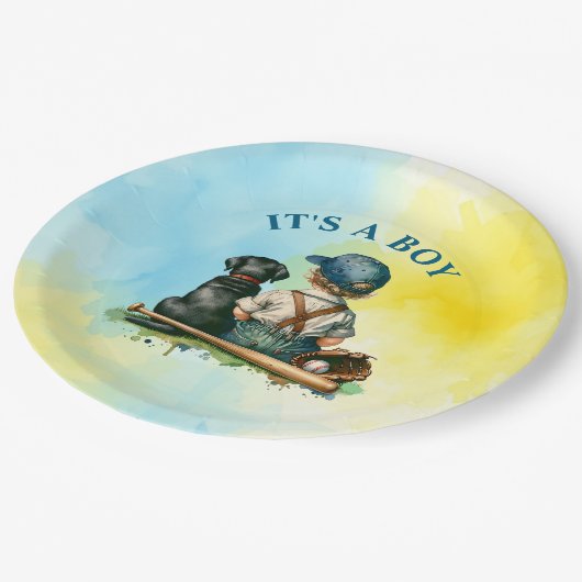少年だ | 野球をテーマにした赤ちゃんシャワー ペーパープレート