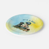 少年だ | 野球をテーマにした赤ちゃんシャワー ペーパープレート (アングル)