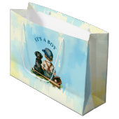 少年だ | 野球をテーマにした赤ちゃんシャワー ラージペーパーバッグ (正面アングル)