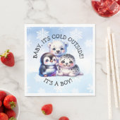 少年だ | Polar Arctic Winter Baby Shower スタンダードランチョンナプキン (インサイチュ)