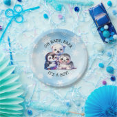 少年だ | Polar Arctic Winter Baby Shower ペーパープレート (パーティー)
