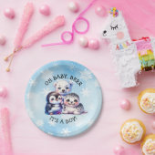 少年だ | Polar Arctic Winter Baby Shower ペーパープレート (パーティー)