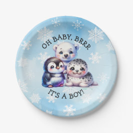 少年だ | Polar Arctic Winter Baby Shower ペーパープレート
