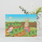 少年とウサギが野菜を摘む 招待状 (スタンド正面)