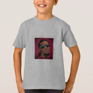 少年とティーンのためのグレーTシャツオフセット Tシャツ