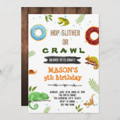 少年とドーナツと爬虫類のパーティー 招待状 (正面/裏面)