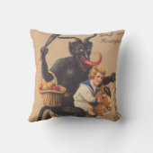 少年と一緒に馬に乗るクランパスズ クッション (裏面)