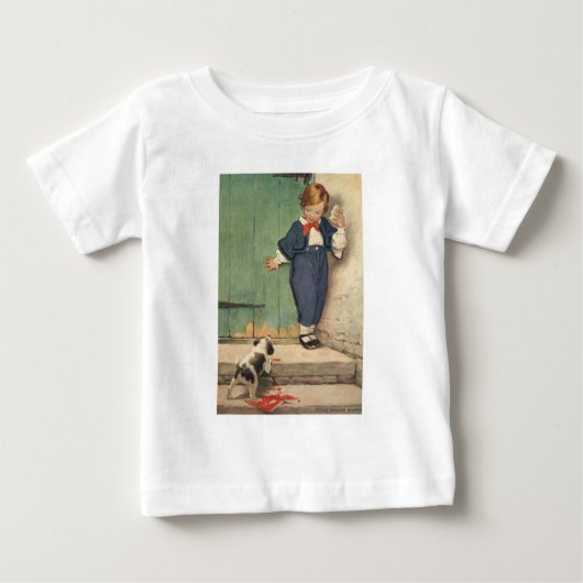 少年と子犬 ベビーTシャツ (正面)