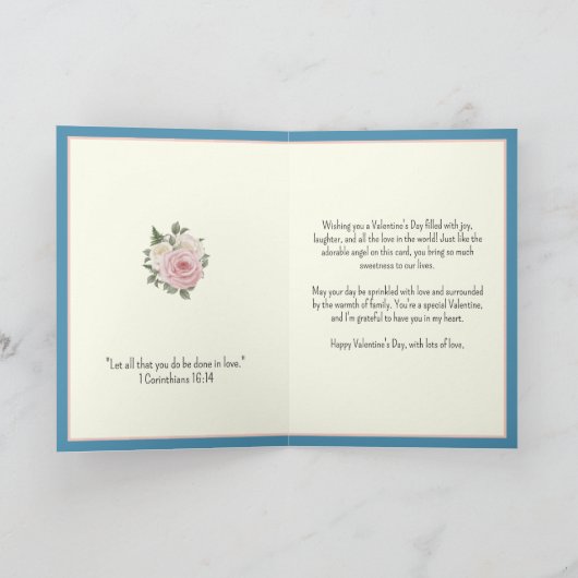 少年と少女のための宗教的イエスバレンタイン シーズンカード (内部)