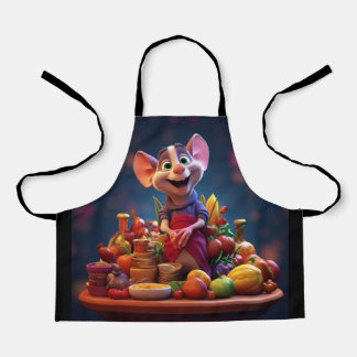 少年と少女のプリントエプロン エプロン