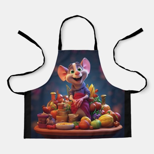 少年と少女のプリントエプロン エプロン (正面)