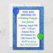 少年と彼の犬の最初の誕生日パーティー 招待状 (裏面)