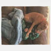 少年と彼の犬 フリースブランケット (正面(横))