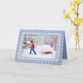 少年と彼の群れを持つ冬の不思議の国 カード (黄色い花)