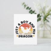少年と彼の髭を生やしたドラゴン爬虫類愛引用文 ポストカード (スタンド正面)