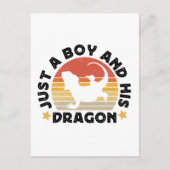 少年と彼の髭を生やしたドラゴン爬虫類愛引用文 ポストカード (正面)