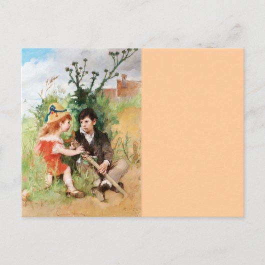 少年と松葉杖でクレア ポストカード (正面)