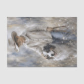 少年と牧場の犬のデコパージュ 薄葉紙 (正面)