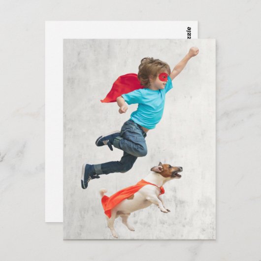 少年と犬のスーパーヒーロー ポストカード (正面/裏面)