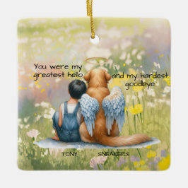 少年と犬のメモリアル セラミックオーナメント