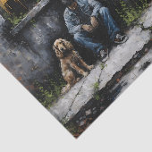 少年と犬の静かな都市の衰退 ムーディなデコパージュ 薄葉紙 (詳細)