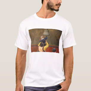 少年に鐘を鳴らさせるチベット仏教の僧侶 Tシャツ