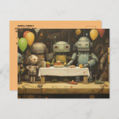 少年のおもしろいバースデーパーティ招待状#2 インビテーションポストカード (正面/裏面)