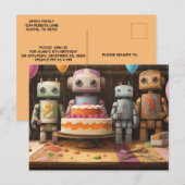 少年のおもしろいバースデーパーティ招待状#4 インビテーションポストカード (正面/裏面)