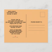 少年のおもしろいバースデーパーティ招待状#4 インビテーションポストカード (裏面)