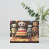 少年のおもしろいバースデーパーティ招待状#4 インビテーションポストカード (スタンド正面)