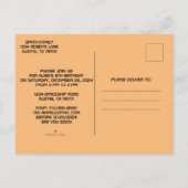 少年のおもしろいバースデーパーティ招待状#5 インビテーションポストカード (裏面)