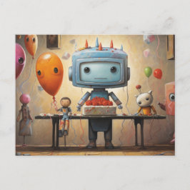 少年のおもしろいバースデーパーティ招待状#5 インビテーションポストカード