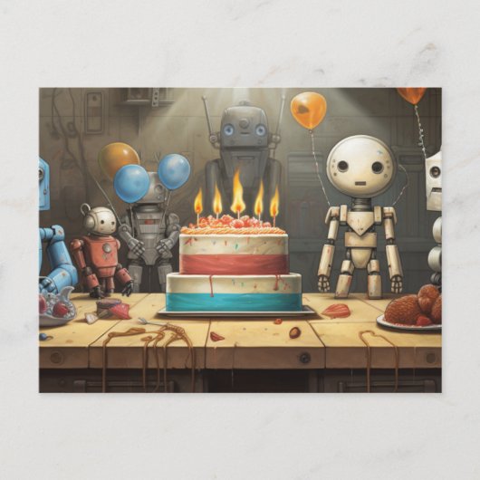 少年のおもしろいバースデーパーティ招待状#8 インビテーションポストカード (正面)