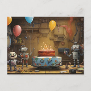 少年のおもしろい誕生日パーティーへの招待#11 インビテーションポストカード
